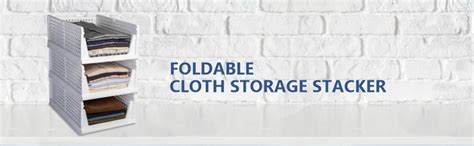 HomeStrap Set of 3, Stack it Up | Large Cloth Stacker | Foldable Shirt ...