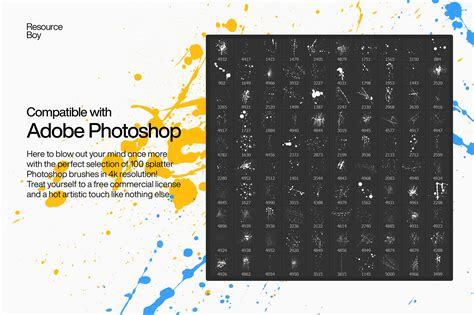 100 Free Splatter Photoshop Brushes [4K] | Resource Boy