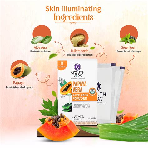 Papaya Vera Face Pack Powder For Instant Glow 80g – Ayouthveda