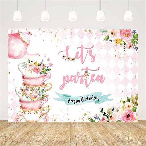 Buy Ticuenicoa 7x5ft Let's Partea Backdrop for Birthday Party Pink ...