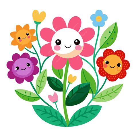 Cute flowers clip art and vector design with a white background ...