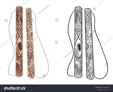 Rain Stick Drawing Indigenous Musical Instrument Stock Vector (Royalty ...