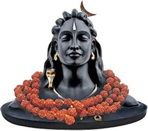 BlankLeaf Adiyogi shiva statue with Rudraksha mala Decorative Showpiece ...
