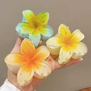 Samyak 3 Pcs Resin Flower Hair Claw Clips For Women & Girls | Flower ...