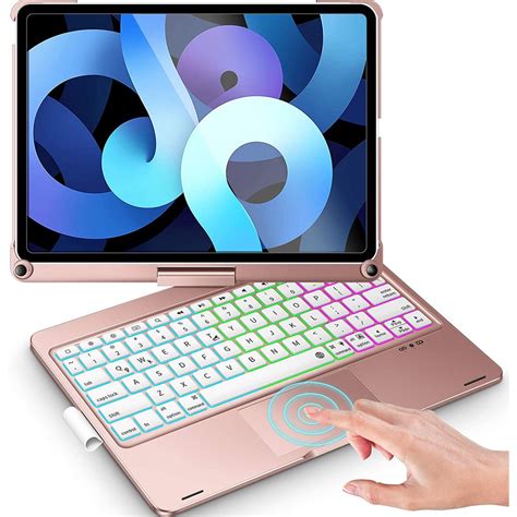 iPad Keyboard Case with Touchpad for iPad Air 4 10.9 inch 2020, Rainbow ...