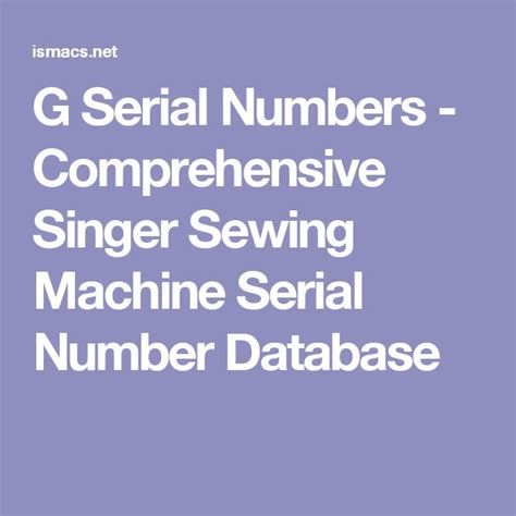 Standard Sewing Machine Serial Numbers 的图像结果