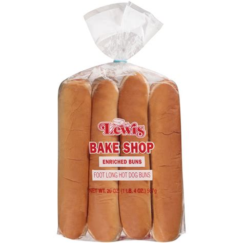 Lewis Bake Shop Bake Shop Foot Long Hot Dog Buns (20 oz) Delivery or ...