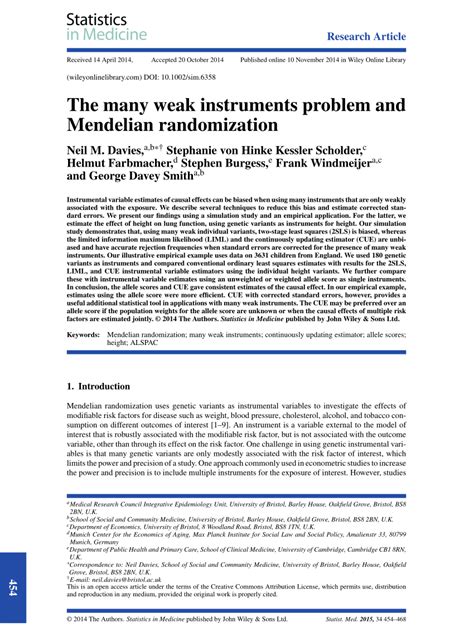Image result for Weak Instrument Problem