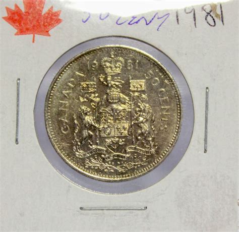1981 SILVER CANADIAN 50 CENT COIN PIECE
