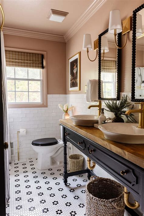 Our Pink and Black Bathroom Refresh Done in 4 Days | Bathroom makeover ...