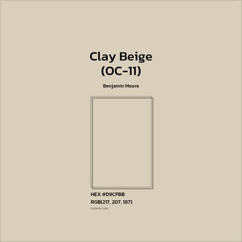 Benjamin Moore Clay Beige (OC-11) Paint - color codes, matching paints ...