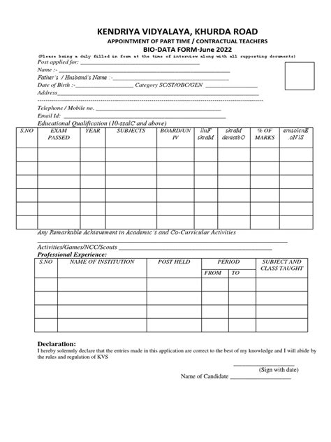 Image result for Bio Data Form PDF