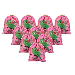 Kuber Industries 10 Pcs Satin 7x9 Inch Potli Bags for Women | Wedding ...