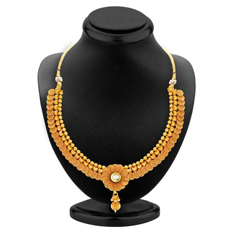 Sukkhi Eye-Catchy Jalebi Design Gold Plated Necklace Set For Women ...