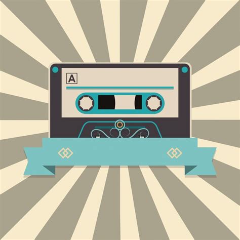 Audio cassette tape over striped background and banner image | Premium ...