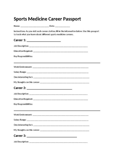 Sports Medicine Career Passport: Exploring 5 Career Paths - Studocu