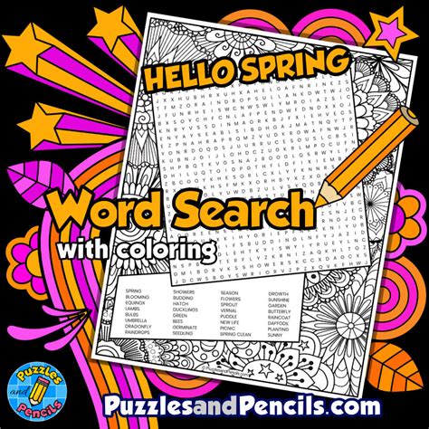 Image result for Spring Coloring Word Search