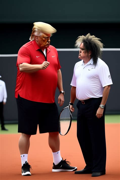 Lexica - Robert smith from The Cure playing tennis with Donald Trump