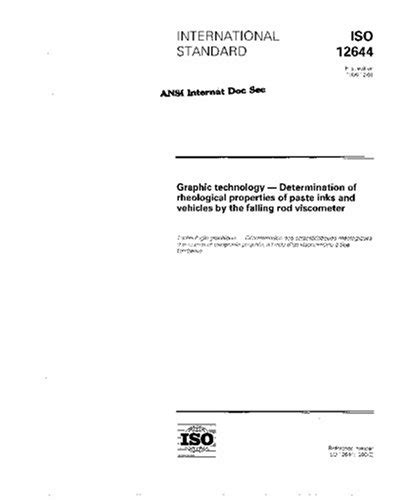 ISO 12644:1996, Graphic technology - Determination of rheological ...