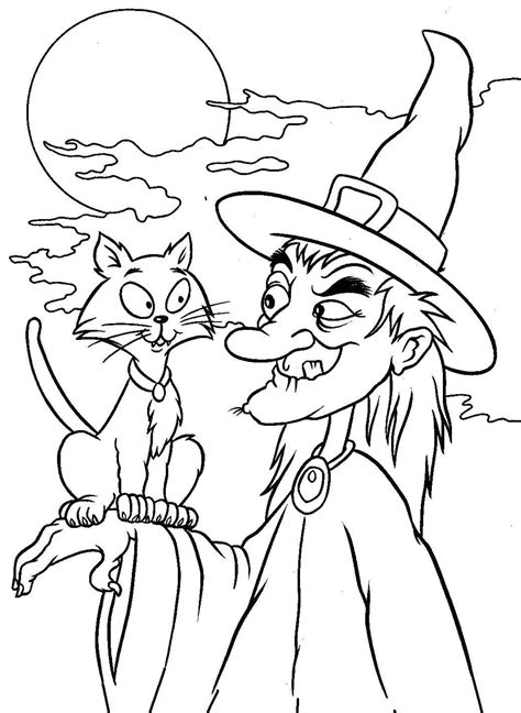 Witch coloring pages | Printable coloring pages - Wonder Day