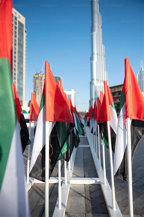 A vertical shot of many flagpoles with the flags of Dubai photo – Insignia Image on Unsplash