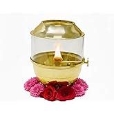 Buy Ekhasa 100% Pure Brass Akhand Jyot Diya with Adjustable Bati Knob ...
