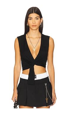 Alexander Wang Sleeveless Deep V-neck Top in Black | REVOLVE