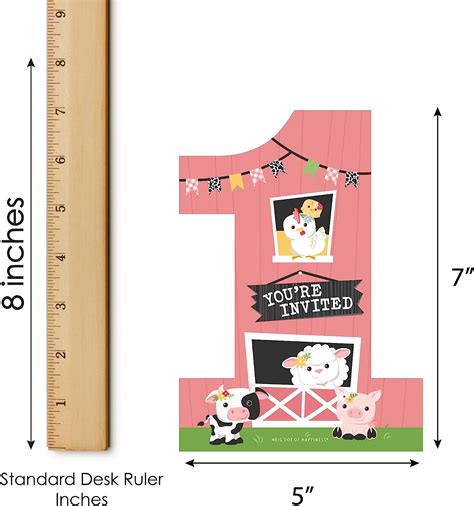 Buy Big Dot of Happiness 1st Birthday Girl Farm Animals - Shaped Fill ...