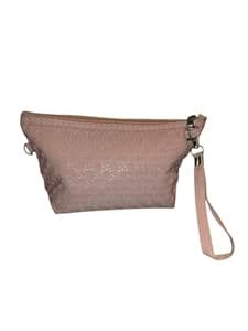 Elegant Textured Makeup Pouch Bag, Quilted Pattern Design in Pink ...