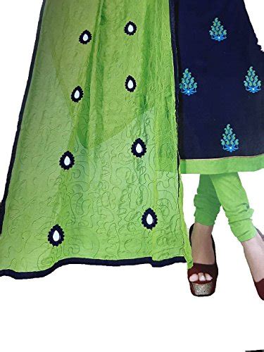 Buy WOMEN'S COTTON CHUDIDAR UN-STITCHED DRESS MATERIAL WITH EMBROIDERY ...