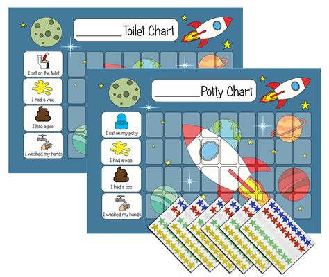 Kids2learnpotty Training Reward Chart For Boys Girls Toddlers Space ...