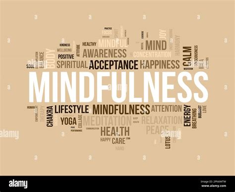Word cloud background concept for mindfulness. Spiritual meditation ...