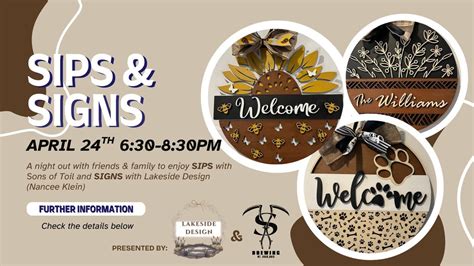 Sips & Signs Wood Door Hanger Paint Party!, Sons of Toil Brewing, Mount ...