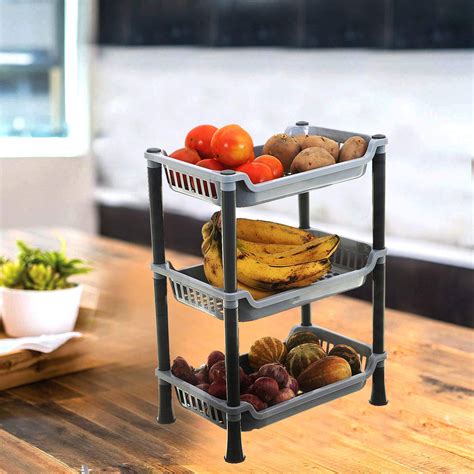 Kuber industries 3 Layer Plastic Kitchen Rack|Rack For Storage|Kitchen ...