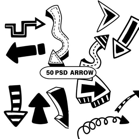 Cartoon Arrows PSD Bundle Set Arrows Clip Art Cute Digital Arrow ...