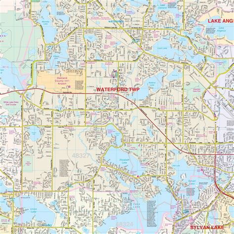 Oakland County Michigan Road Map