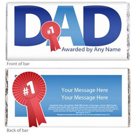 No 1 Dad Chocolate Wrapper