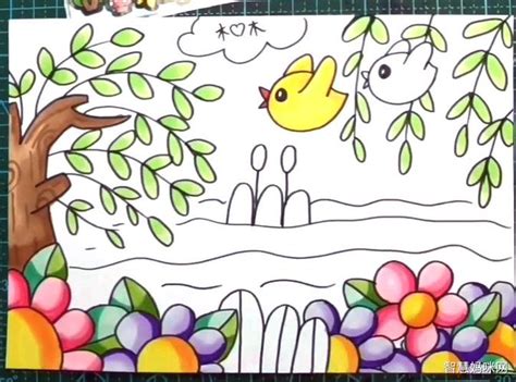 春天的风景简笔画怎么画好看 简单卡通的春天简笔画绘制教程-露西学画画