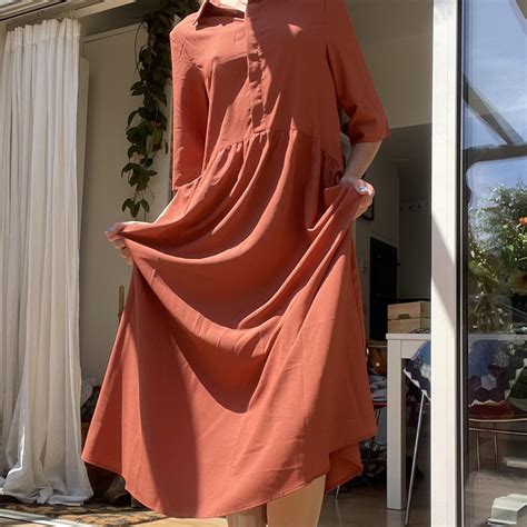 Lovely burnt orange maxi dress Minimalist... - Depop