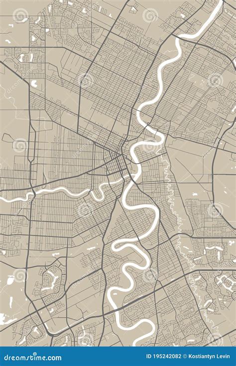Winnipeg Map. Detailed Map Of Winnipeg City Poster With Streets. Cityscape Vector ...