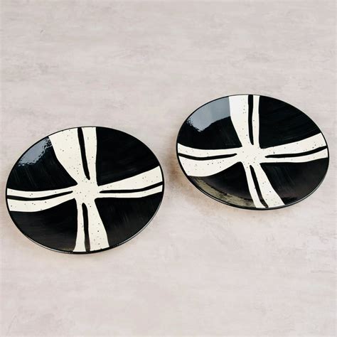 Black Splash Premium Ceramic Quarter Plates Set of 6|BlackCarrot