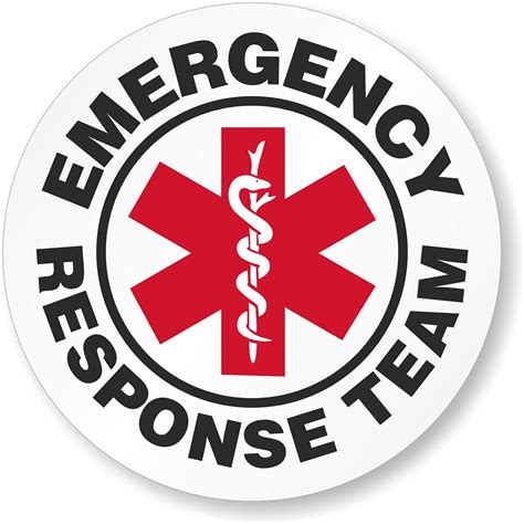 SmartSign"Emergency Response Team" Pack of 5 Hard Hat Labels | Retro ...
