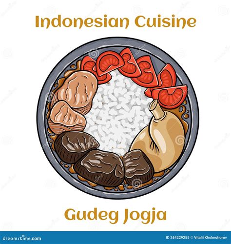 Gudeg Jogja with Egg, with Different Types of Meat and Vegetables ...