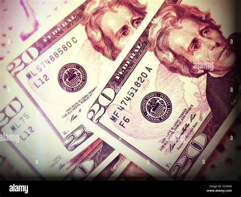 $20 bills with Andrew Jackson on the front Stock Photo - Alamy