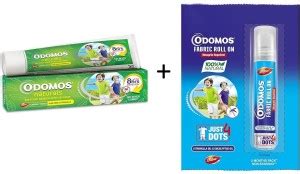 Odomos Natural Mosquito Repellent Cream 23g + Fabric Roll On 8ml - Buy ...