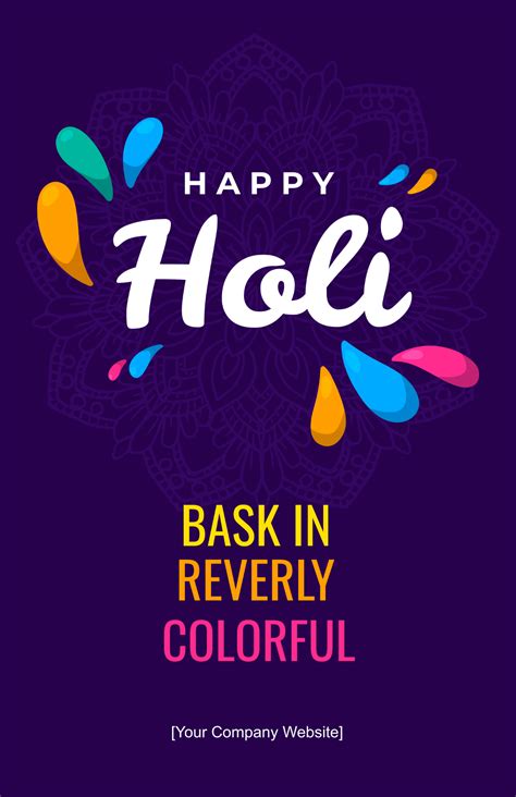Free Holi Poster Templates, Editable and Printable