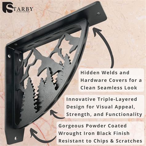 Buy Starby Heavy Duty Shelf Brackets ~ Metal Wall Corbel Supports for ...