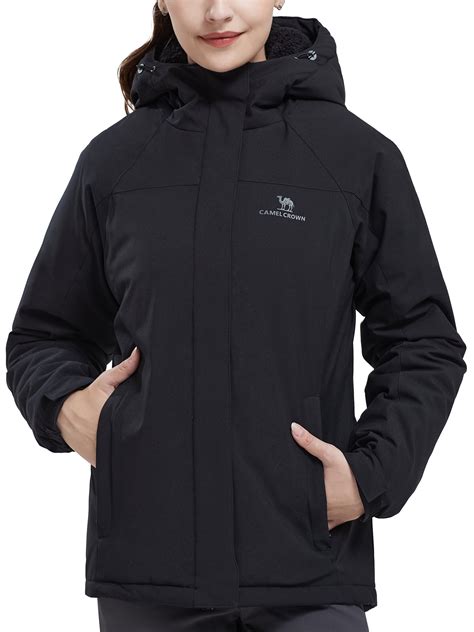 CAMEL CROWN Women's Waterproof Ski Jacket, Windbreaker with Fleece ...