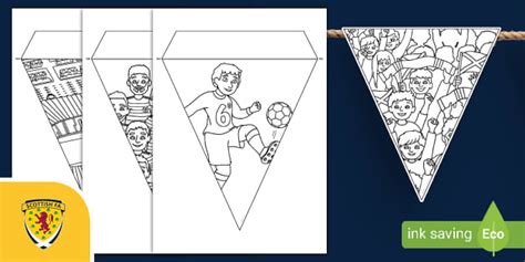The Tartan Army Bunting Colouring Pages