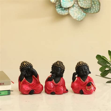 Buy VEDAS Mystical Indiana Stella Set of 3 Polyresin Monk Figurines ...
